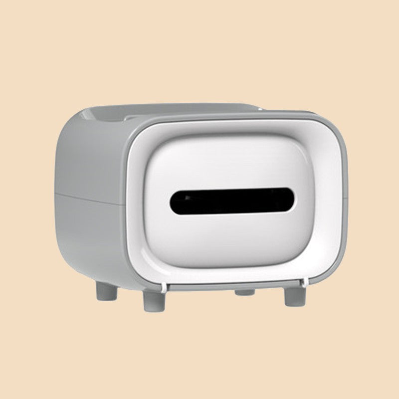 Brehn | Retro-TV-förmige Gewebe Box, mit Ablage & Telefonhalter, für Zuhause & Büro