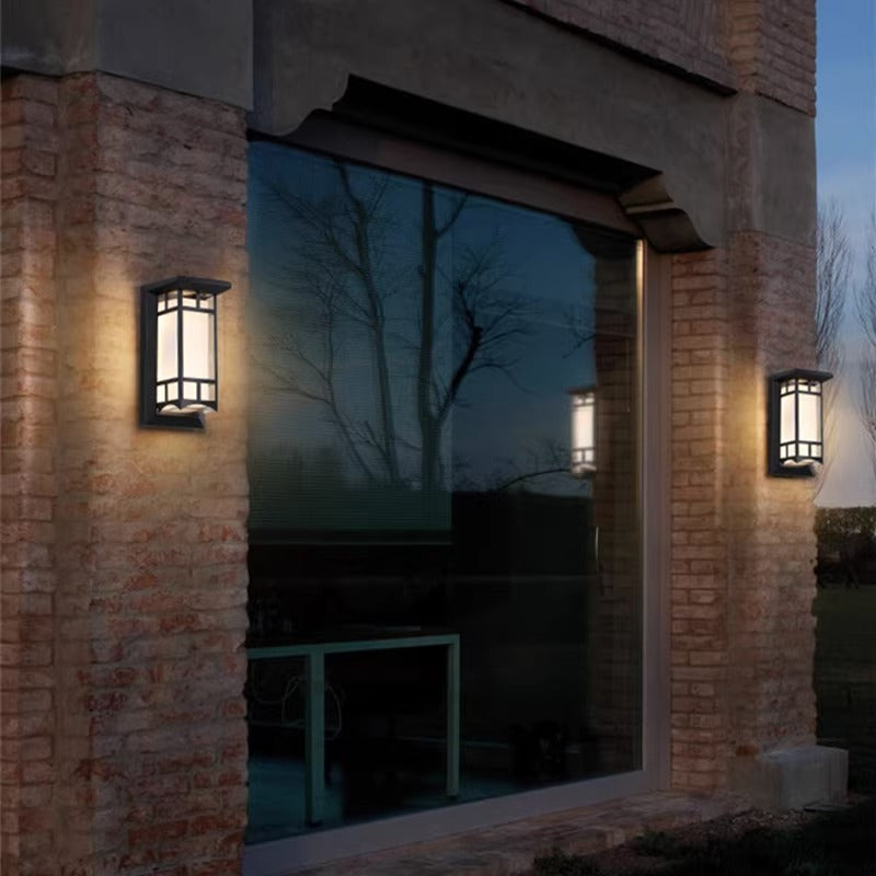 Modern Industrial Kubus Aluminium Akryl LED Wasserdicht Außen Wand Sconces Lampe Für Außenpatio | Brehn