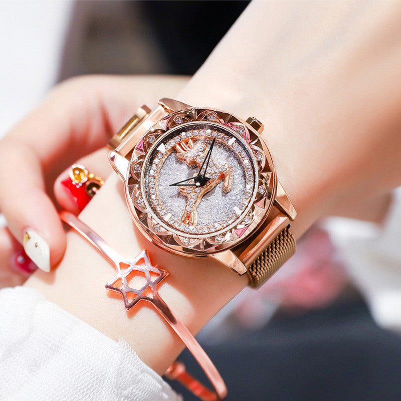 Brehn | Fashion Damen Uhr, mit 360¬∞ drehbarem Zifferblatt, magnetischem Armband & täglicher wasserdicht