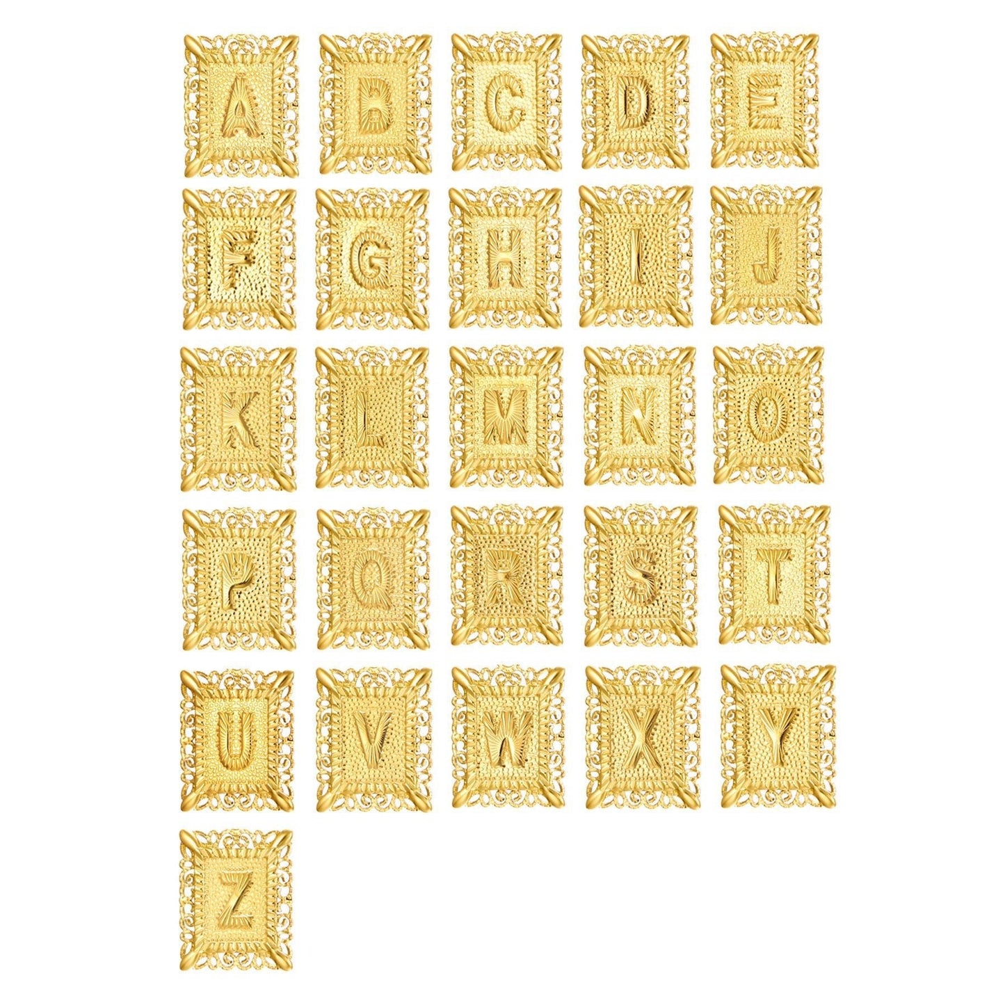 Brehn | 2pc 14k Initialen & Kreuz Anhänger Set