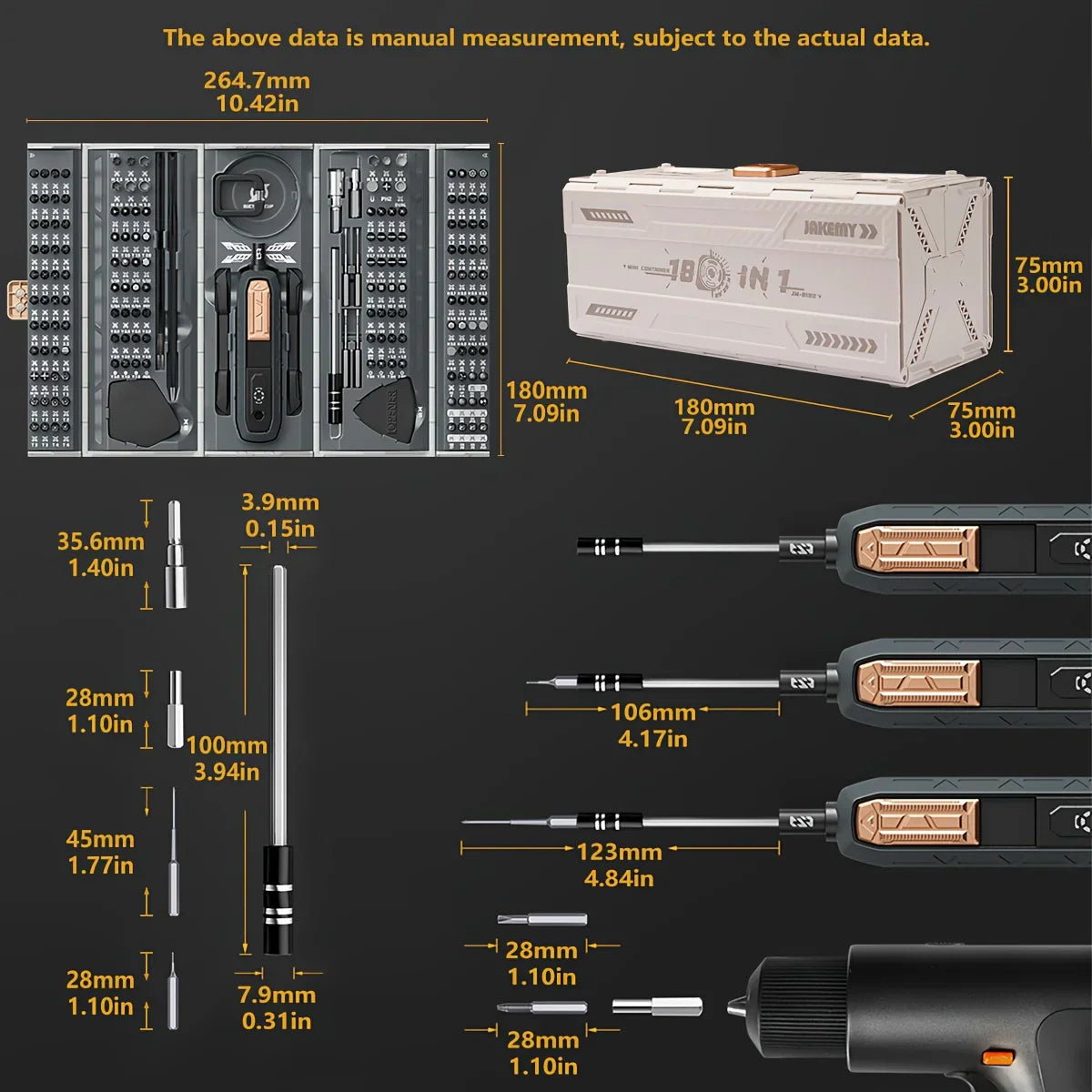 Brehn | EliteCraft 180-piece precision screwdriver set | Comprehensive tool set for precision tasks and repairs