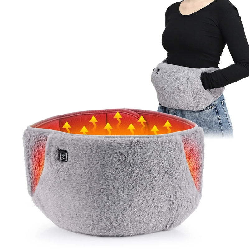 Brehn | Graphen-Heizgürtel & USB-Handwärmer | 3-Stufen Wärmetherapie | Kristall-Samt | Mobiles Wärmekissen für Bauch, Lenden & Menstruation | Waschbar