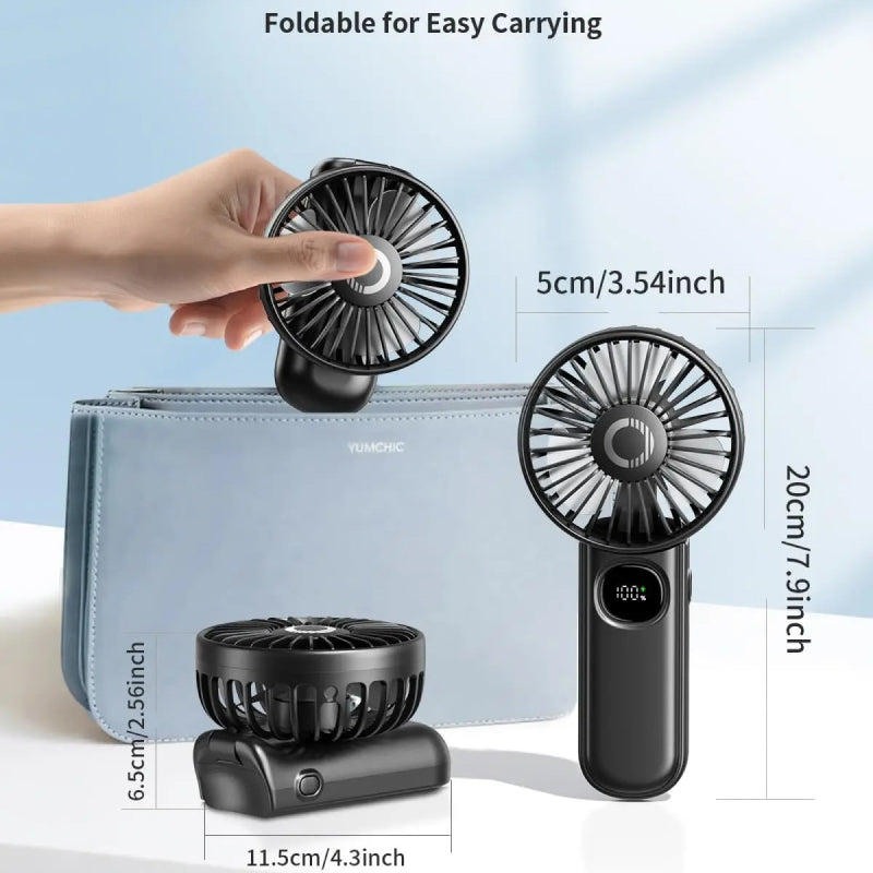 Faltbarer tragbarer Handventilator mit LED-Anzeige | Brehn