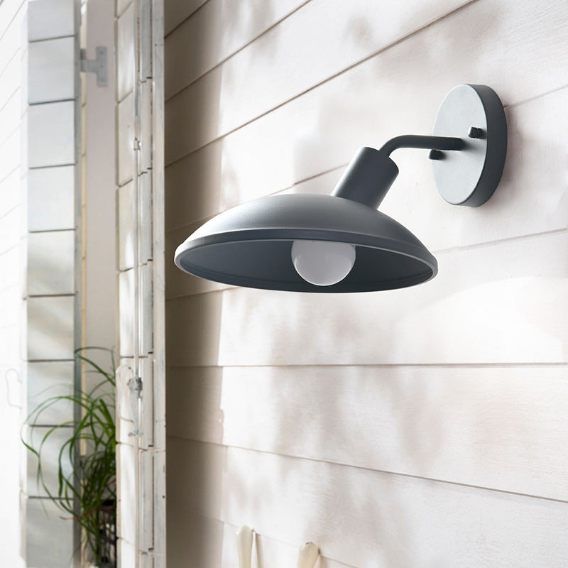 Moderne Minimalistische Wasserdichte Runde Eisen 1-Lampe Wand Sconce Lampe Für Außenpatio | Brehn