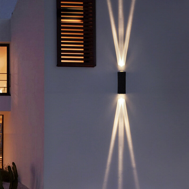 Moderne Aluminium Linse Außenpatio Doppelseitige LED Wandleuchte | Brehn