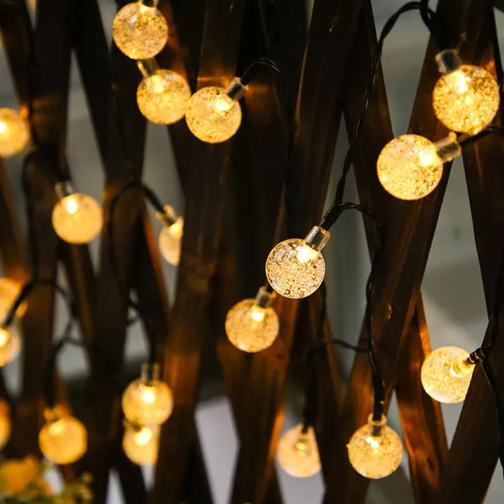 Solar-Lichterkette mit Kugelleuchten - 5M-20 LED / 7M-50 LED / 12M-100 LED | Brehn