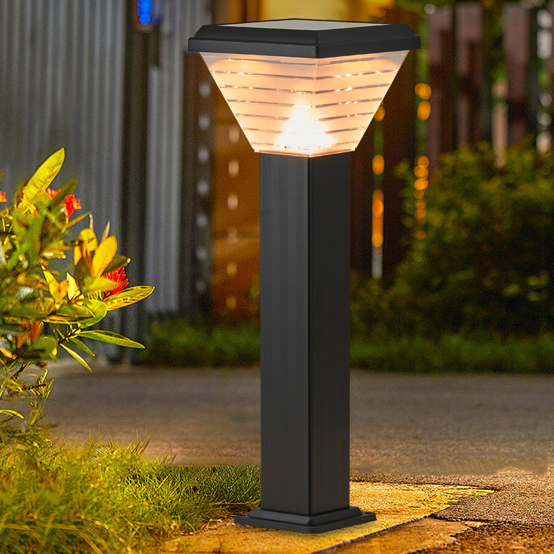 Moderner Minimalistischer Quadratischer Zylinder Solar Wasserdichter ABS PC LED Außenleuchte Für Garten | Brehn