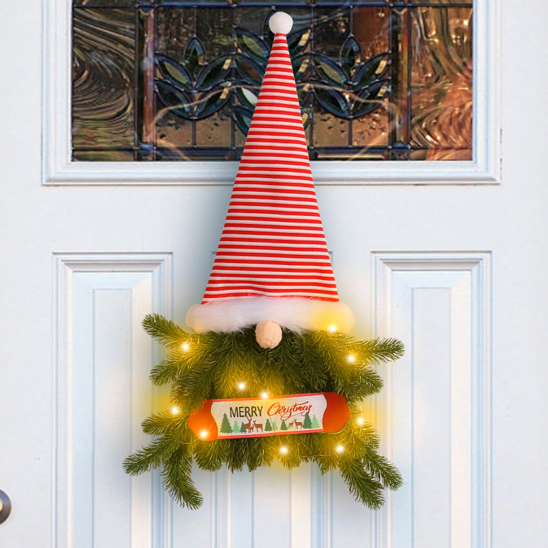Brehn | Leuchtender Weihnachtskranz Umgedrehter Baum Streifen Ein Hoher Hut