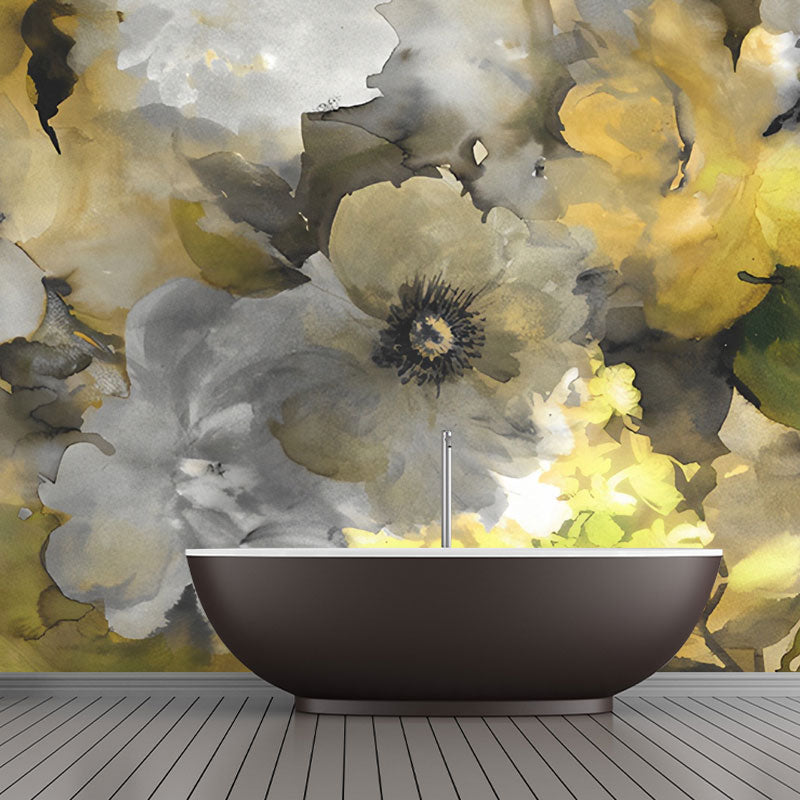 Brehn | Natuurlijke kleur Bloeiende bloemen wandbeschildering Vochtbestendige wandkunst voor gastenverblijf decor