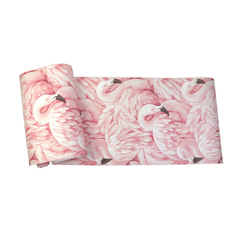 Brehn | Tropisch Flamingo Behang Rol voor Meisjes Slaapkamer, Zacht Roze, 33 voet x 20,5 inch