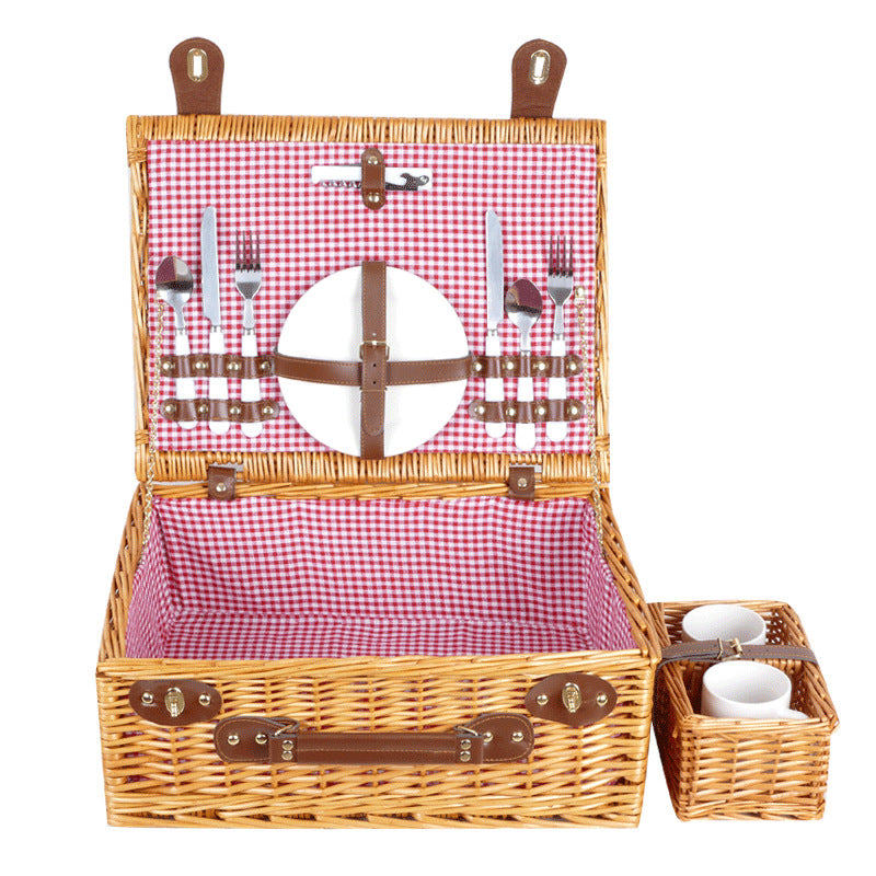 Damen Picknickkorb mit integriertem Geschirrset und stilvollen Details Brehn