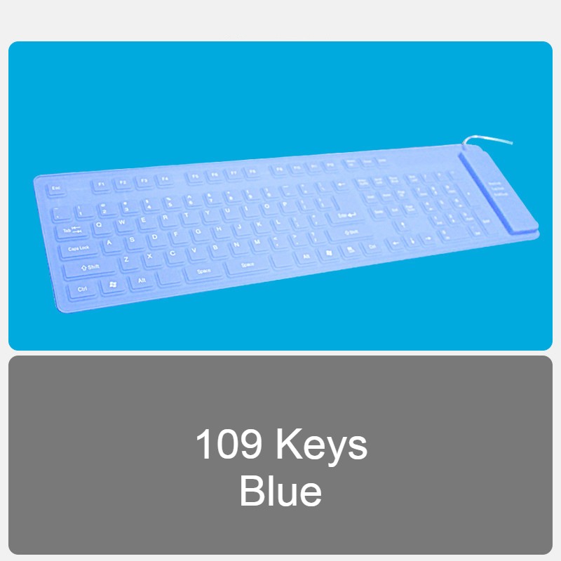 Brehn | Roll-up Silikon Flexibles Keyboard, mit USB Wired, Wasserdichte Beschichtung & Lautloses Tippen