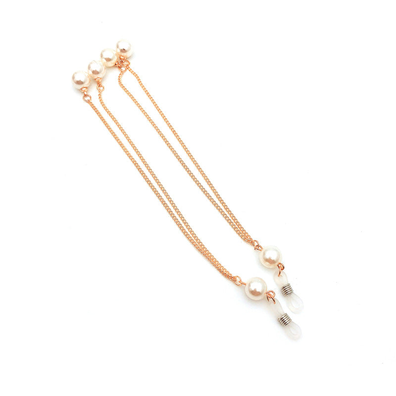 Elegante Triple-Strang Perlen Brillen Kette Brehn