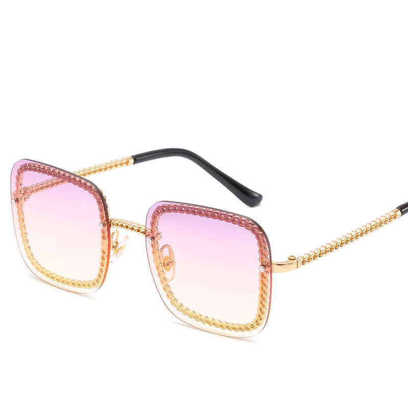 Statement Square Sonnenbrille mit dekorativem Rahmen Brehn
