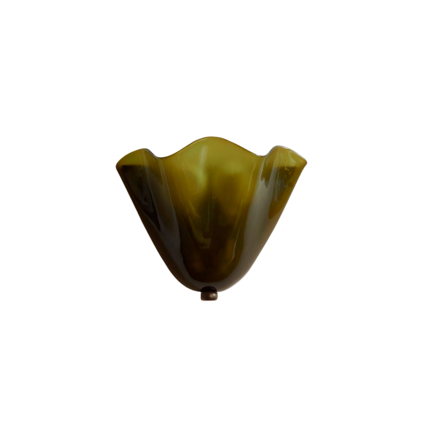 Brehn | Retro Wandleuchte aus farbigem Glas im rockförmigen Schalenmuster