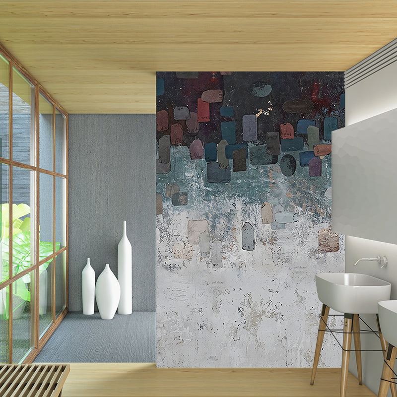 Brehn | Ganz Pinselstrich Tapetenmural Grau und Grün Vlieswandkunst, Wasserdicht, Maßgeschneidert
