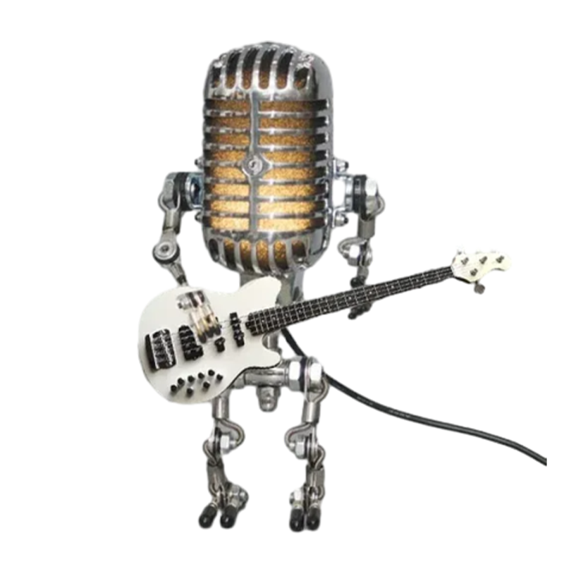 Retro-Mikrofon-Roboter-Metall-Schreibtischlampe | Brehn