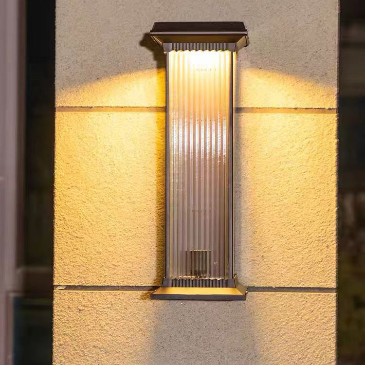 Modern Minimalist Wasserdicht Rechteck Aluminium Glas 1/2 Licht Außen Wand Sconce Lampe Für Garten | Brehn