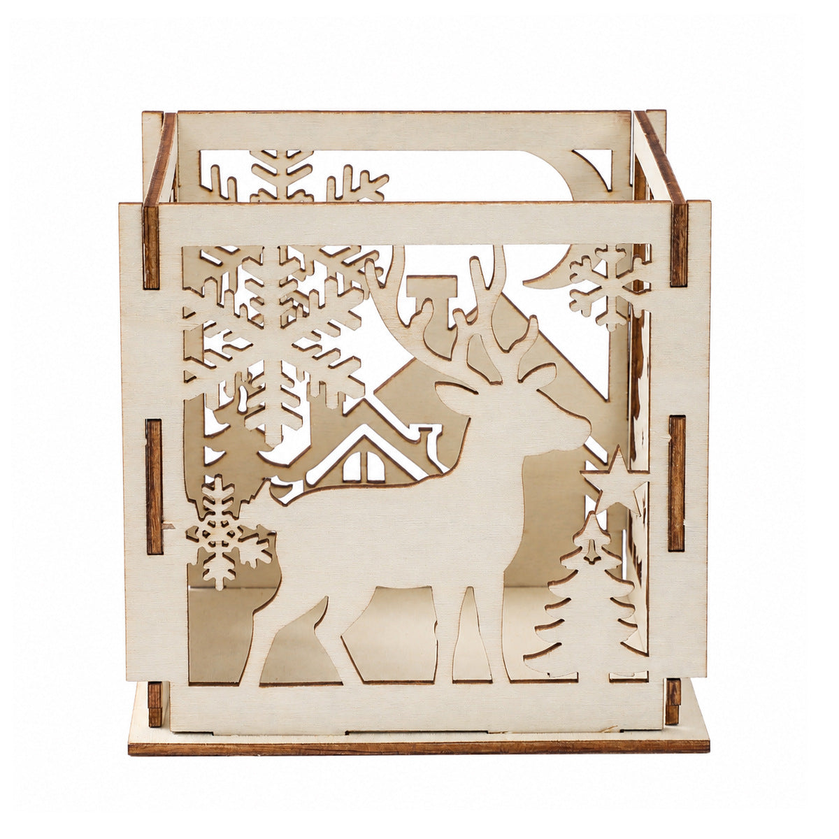 Weihnachtliche Holz-Lampenschirm-Dekoration