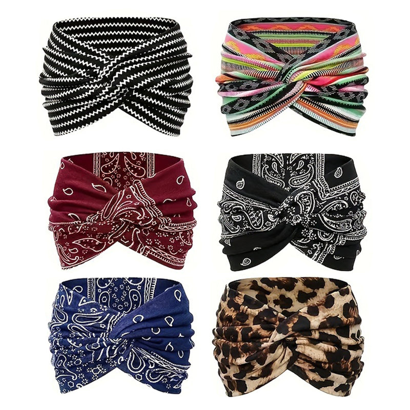 Brehn | Vintage-Stil Breites Batik-Haarband