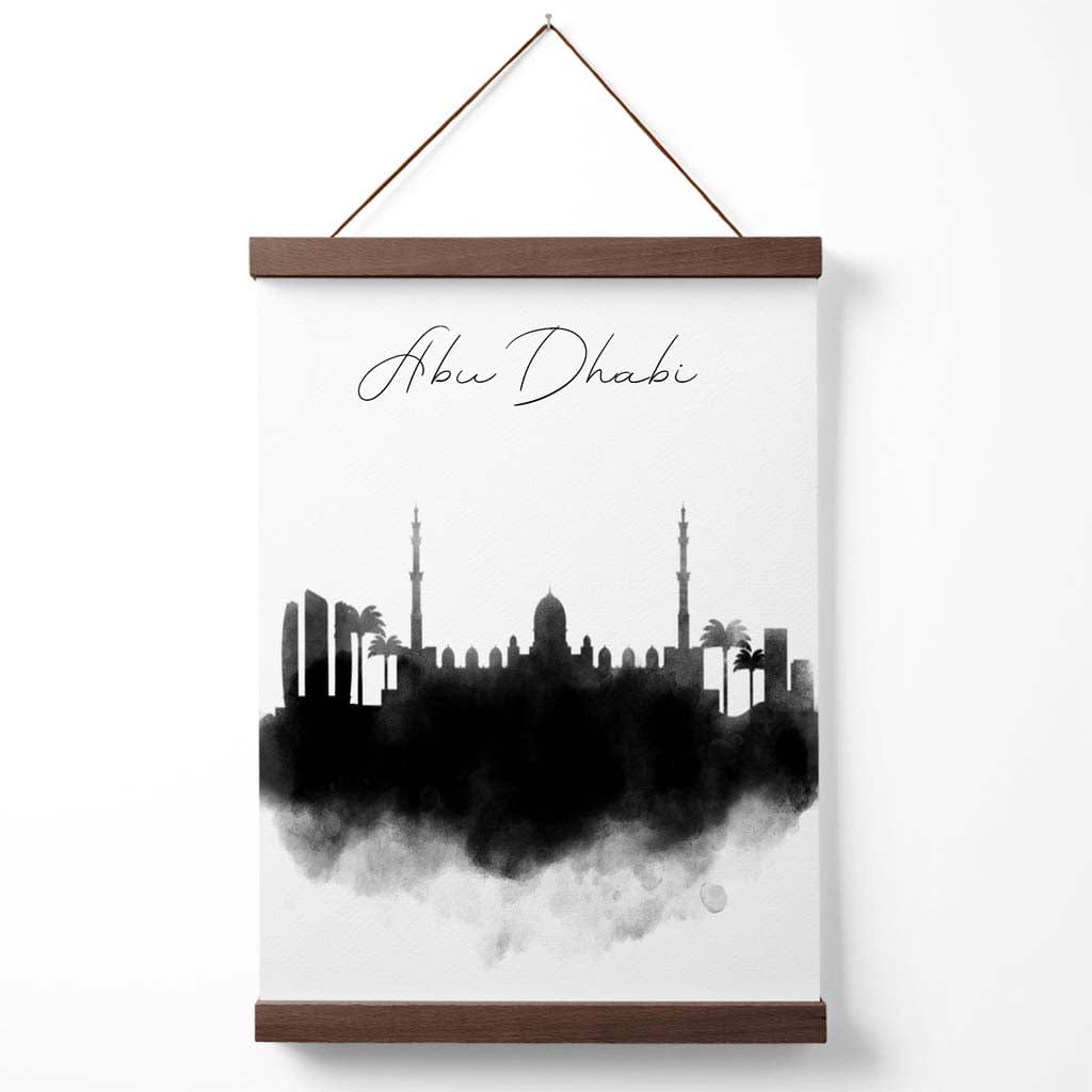 Abu Dhabi Aquarell-Skyline-Stadtposter mit Aufhänger