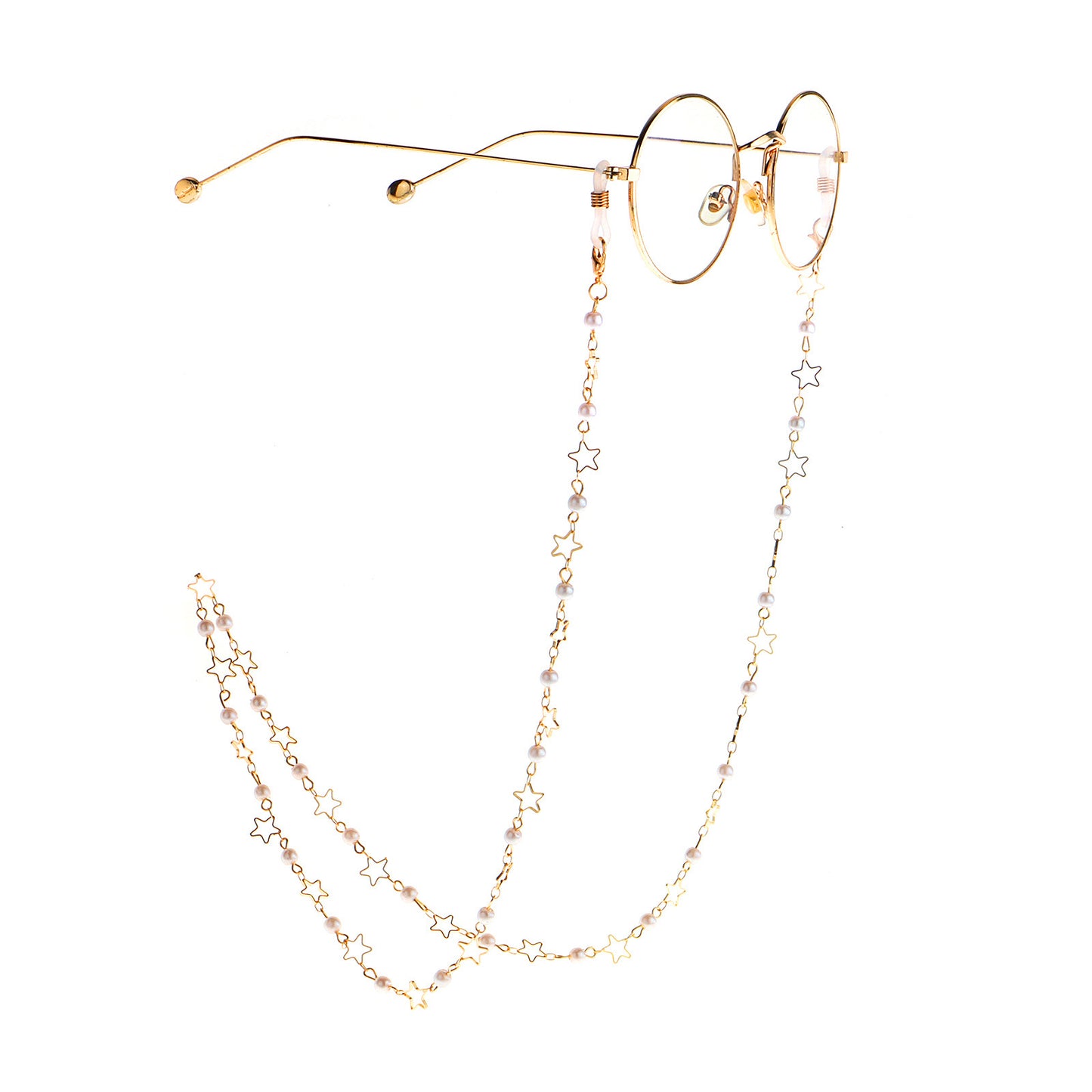 Perlen- und Metall-Brillenhalter-Kette Brehn