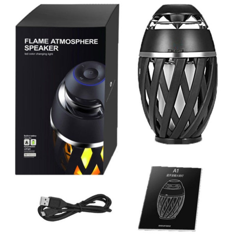 Brehn | Aufladbare LED-Flammenlampe Bluetooth-Lautsprecher, bestes Geschenk für Neujahr, Valentinstag, Hochzeit und mehr