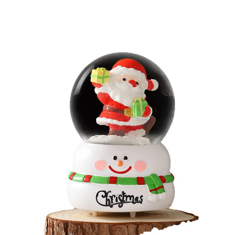 Kleine weihnachtliche Schneekugel mit Licht