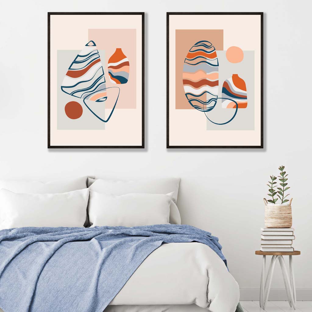Boho-Pastellformen, 2er-Set Kunstdrucke