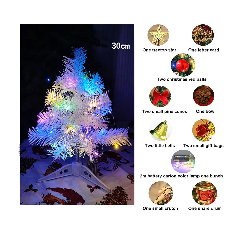 Mini-Weihnachtsbaum-Set mit Beleuchtung und Schmuck