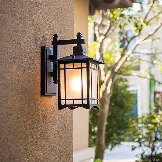 Moderner wasserdichter Solar-Aluminium-Chinesischer Pavillon Form 1-Licht-Wand sconces Lampe | Brehn