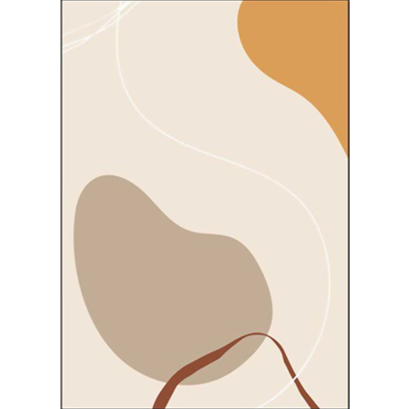 Brehn | Casual Novelty Teppich in Elfenbein Colorblock Linien Muster Teppich Polyester Rutschfester Teppich für Wohnkultur