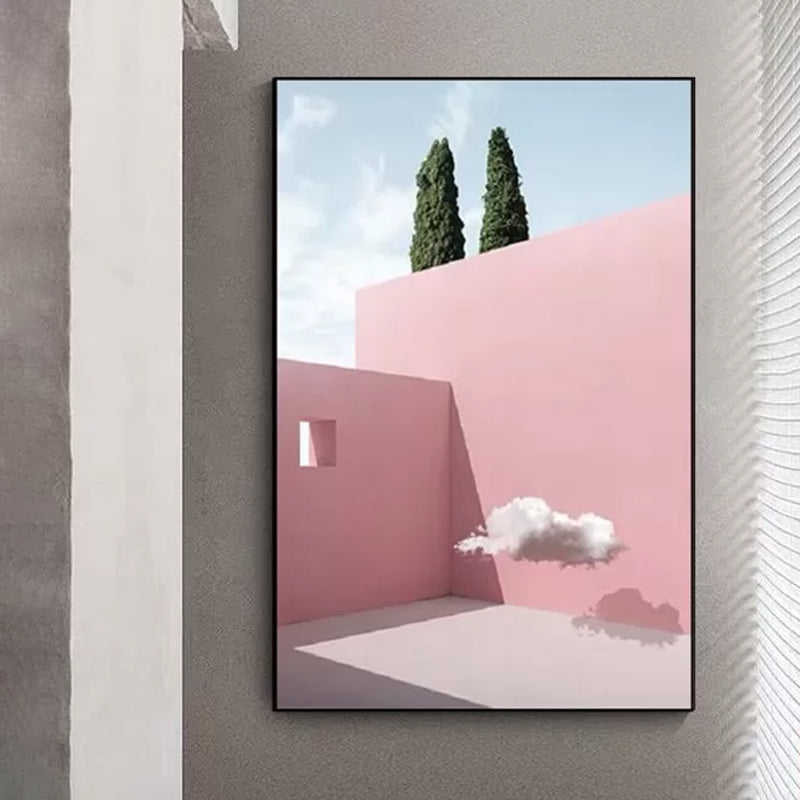 Brehn | Pastel Kleur Architectuur Wandkunst Abstract Moderne Stijl Textuur Gewikkeld Canvas