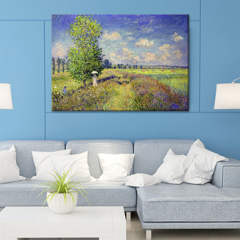 Brehn | Pastel Kleur Buitenrok Landschap Schilderij Textuur Oppervlak Muurkunst voor Slaapkamer