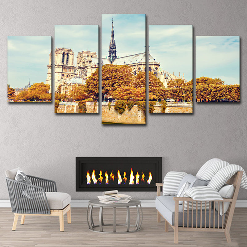 Brehn | Global Inspirierte Wanddekoration Braune Notre Dame de Paris Wandkunst Druck, Mehrteilig