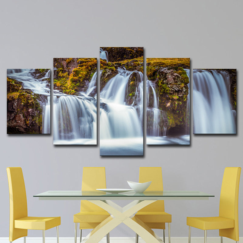Brehn | Contemporary Waterval Wandkunst Decor Bruin Multi-Piece Canvas Print voor Slaapkamer