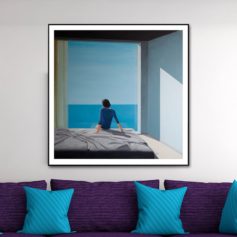 Brehn | Meer und Einsamkeit Malerei Kunstdruck Texturiert Modernistische Schlafzimmer Wanddekoration