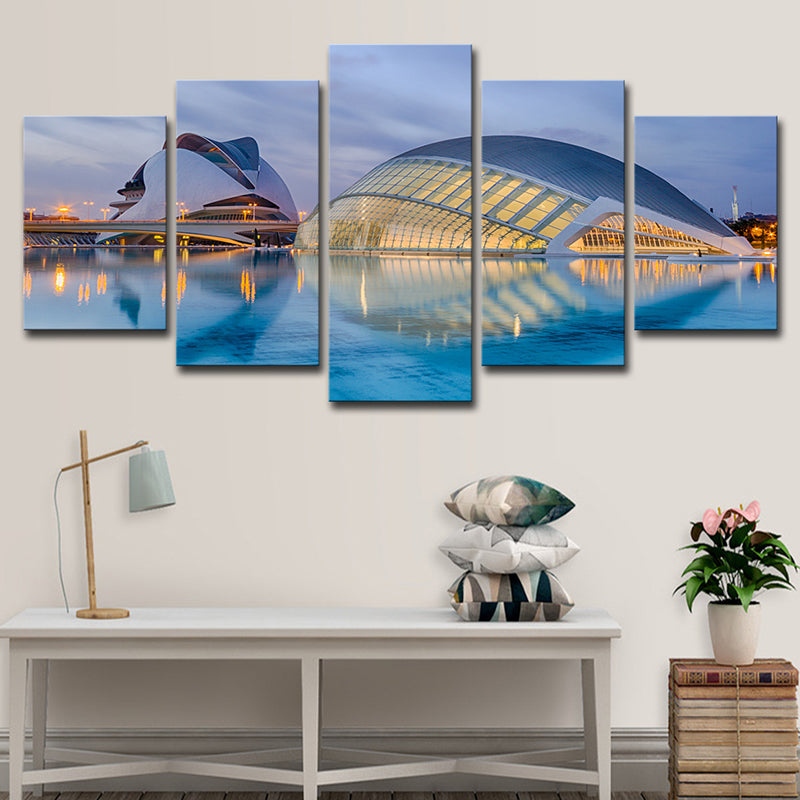 Brehn | Sydney Opera House Wandkunst Global Inspirierte Mehrteilige Wohnzimmer Wanddekoration in Blau