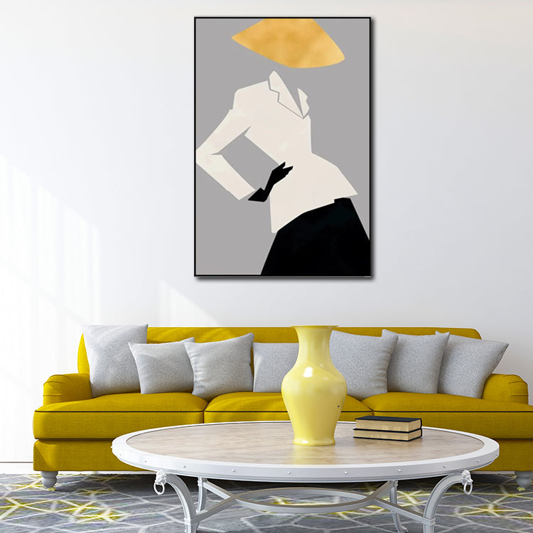 Brehn | Mode Damen Wandkunst Dekor Pastellfarbe Moderner Stil Leinwanddruck für das Wohnzimmer