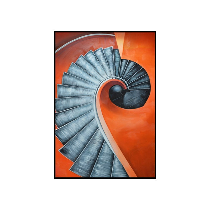 Brehn | Orange Spiral Staircase Canvas Art Architektur Nordic Texturierte Oberfläche Wanddeko