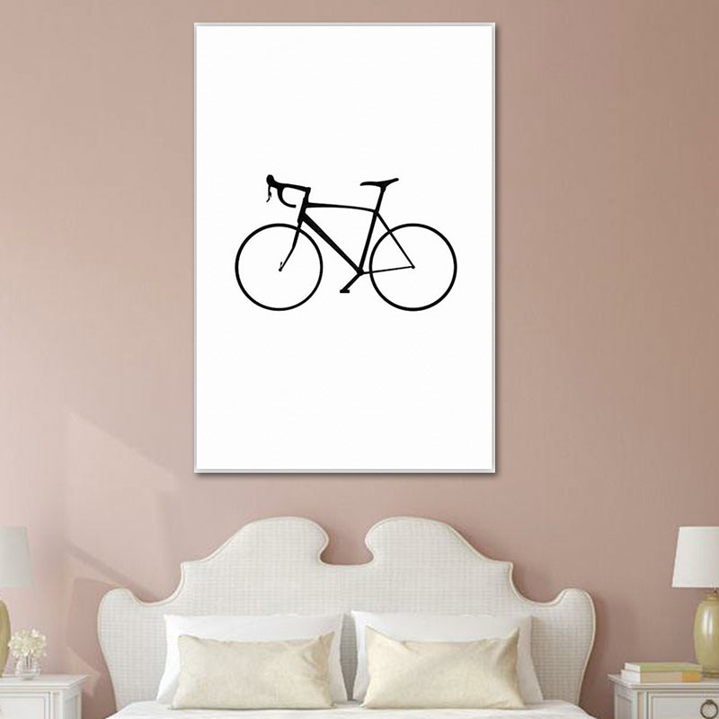 Brehn | Skandinavischer Stil Statische Fahrrad Leinwand Küchen-Rückwand Wandkunst Dekor in Weiß