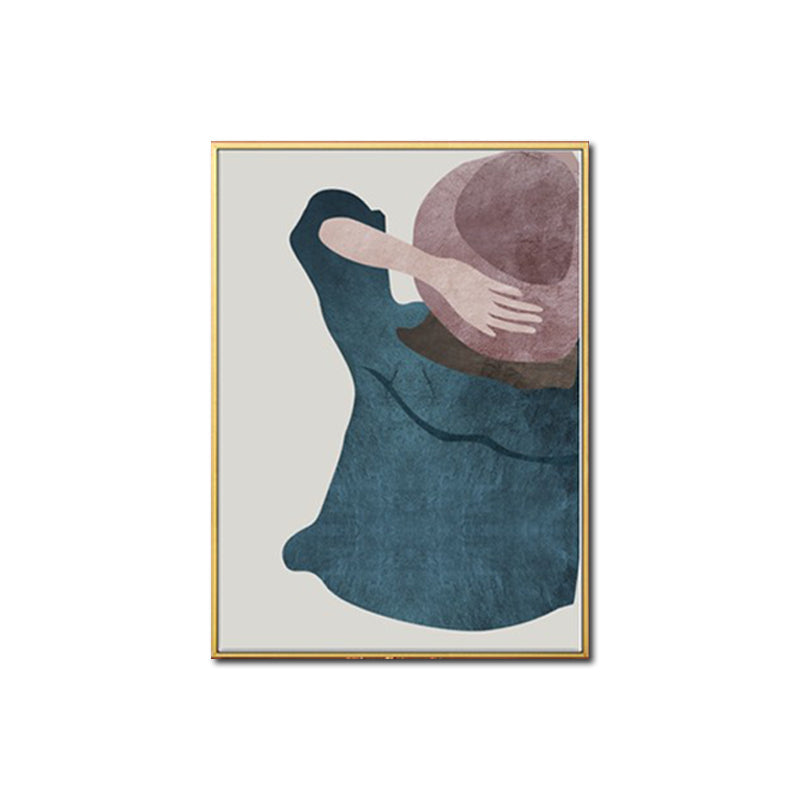 Brehn | Minimalistische Mode Mädchen Wandkunst Pastellfarbe Texturierte Leinwand für das Wohnzimmer