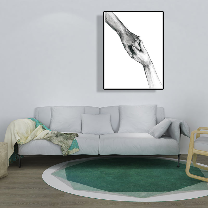 Brehn | Skandinavische Zwei Hände Porträt Malerei Weiße Küche Backsplash Wandkunst Druck