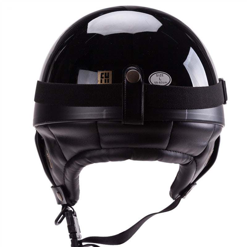 Vintage-Style Open-Face Motorradhelm mit Goggles Brehn