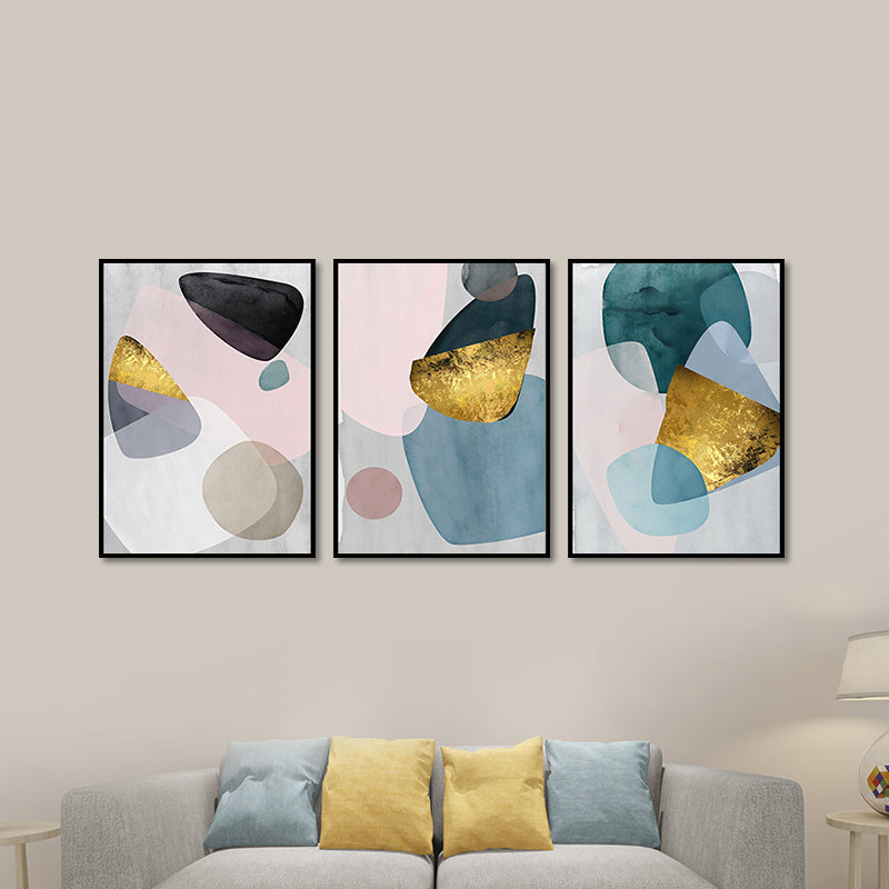 Brehn | Abstract Print Wandkunst Set Pastellfarben Leinwand Wanddekor für Wohnzimmer, Texturiert