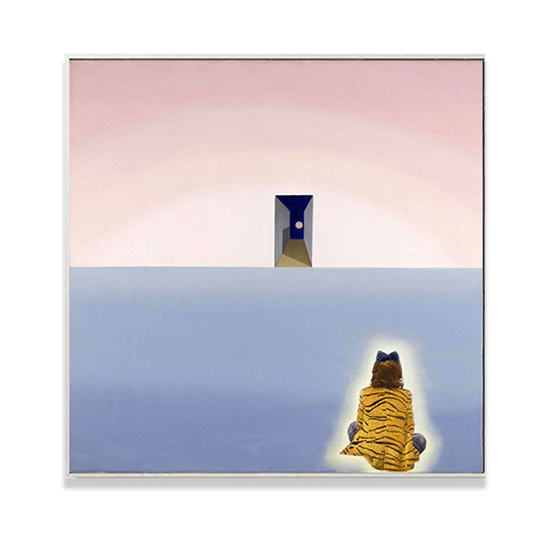 Brehn | Frau, die auf dem Boden sitzt, Leinwand, Wohnzimmer, Wandkunst, Druck, pink, strukturiert für Schlafzimmer