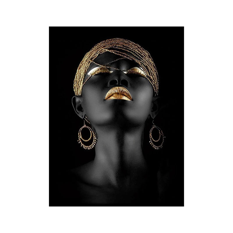 Brehn | Gold Glam Canvas Wandkunst Fotografien Frauen Gesichtsmalerei Wanddekoration für Wohnzimmer