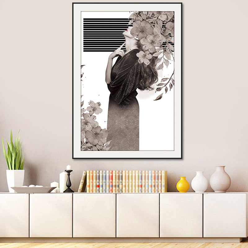 Brehn | Elegante Frauen Druck Leinwand Wandkunst für das Mädchenzimmer, Pastellfarbe, strukturierte Gestaltung