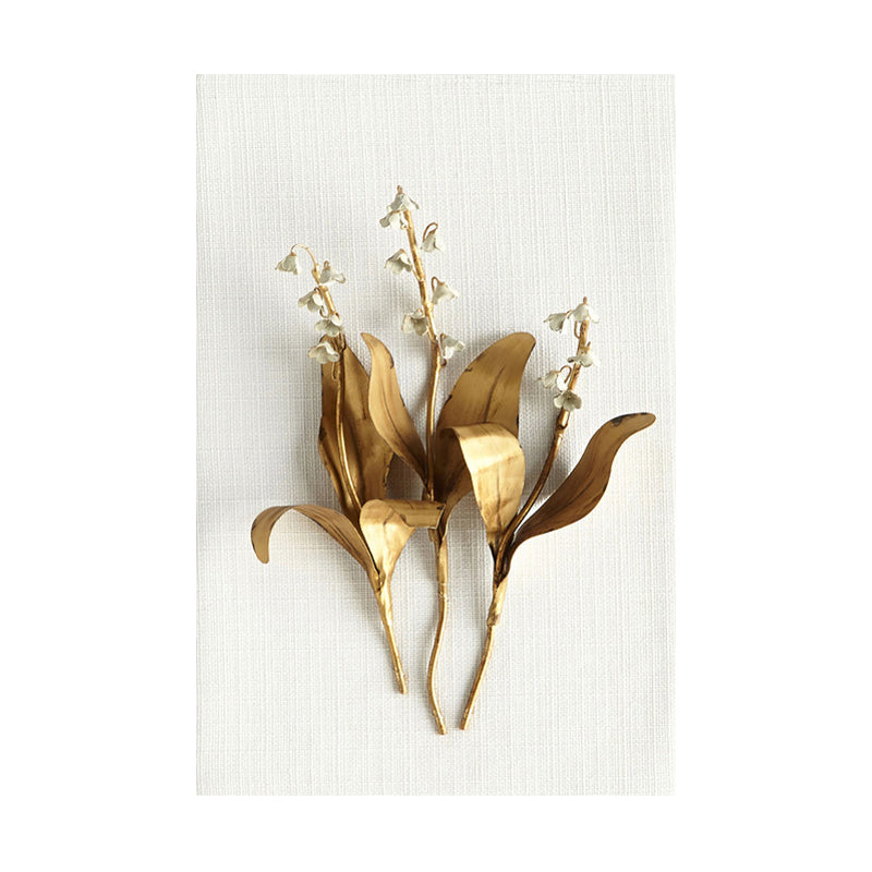 Brehn | Fotografie Blumenstrauß Leinwand Wandkunst für das Wohnzimmer, Gold und Weiß, Textur