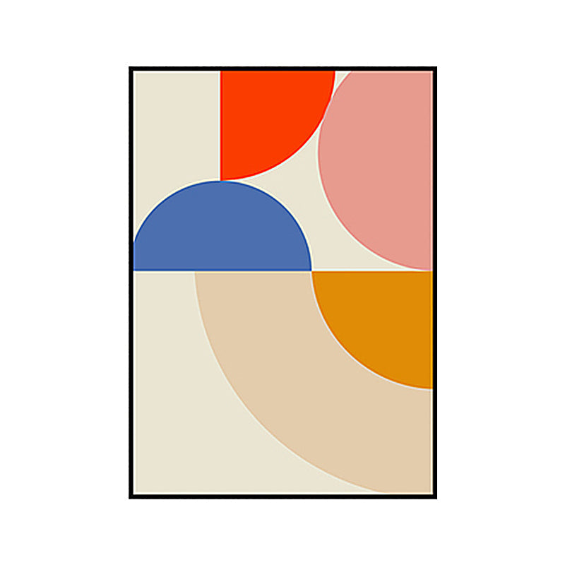 Brehn | Pastellfarbige geometrische Wanddekoration nordische texturierte umwickelte Leinwand für das Wohnzimmer